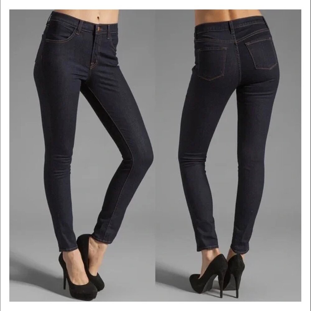 J Brand Maria Starless High Rise Dark Wash Lightweight Skinny Jeans Size 28 EUC